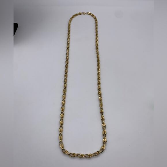 Gold Plated Chain Greek-key Pattern Necklace - Picture 5 of 10